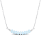 5/8ctw Aquamarine Bead Bar Necklace in Sterling Silver