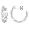 1/7 CT TW Diamond Cut Open-Work Hoop Earrings in Sterling Silver