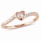 Diamond Heart Ring in 18K Rose Gold Over Sterling Silver