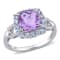 2 1/3 CT TGW Amethyst, Tanzanite and Diamond Accent Halo Ring in
Sterling Silver
