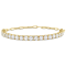 6ctw Created White Sapphire Semi Tennis Bracelet with Chain in Yellow
Rhodium Over Sterling Silver