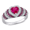 1 3/4 CT TGW Created Ruby and Created White Sapphire Heart Ring in
Sterling Silver