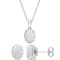 2-Pcs Set of 3 CT TGW Opal Solitaire Earrings and Pendant with Chain in
Sterling Silver
