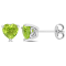 1 5/8 CT TGW Heart Shape Peridot Stud Earrings in Sterling Silver