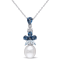 9.5-10MM Freshwater Cultured Pearl and 3 1/4 CT TGW Topaz Pendant with
Chain in Sterling Silver