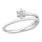 Diamond Accent Floral Promise Ring in Sterling Silver