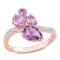 1 3/5 CT TGW Amethyst, Rose de France and 1/10 CT TW Diamond Toi et Moi
Ring in 14K Rose Gold