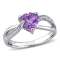 1 CT TGW Amethyst and Diamond Accent Heart Ring in Sterling Silver