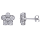 1 CT TW Diamond Flower Stud Earrings in 14k White Gold