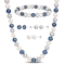 7.5-8MM Multi-Color Freshwater Cultured Pearl Necklace, Earrings &
Bracelet Set in Sterling Silver
