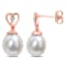 8-9MM South Sea Cultured Pearl and White Topaz Earrings in 18K Rose Gold
Over Sterling Silver