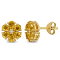 1 3/4 CT TGW Citrine and White Topaz Flower Stud Earrings in Yellow
Plated Sterling Silver