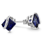 2.7 CT Created Blue Sapphire Stud Earrings in Sterling Silver