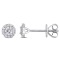 1/3 CT TDW Diamond Cluster Stud Earrings in Platinum