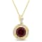 2 1/7 CT TGW Garnet, White Topaz and Diamond Pendant with Chain in
Yellow Plated Sterling Silver