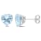 4 CT TGW Heart Sky Blue Topaz Stud Earrings in Sterling Silver