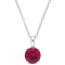 2 3/8 CT TGW Created Ruby Pendant with Chain in Sterling Silver