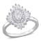 2 3/8 CT TGW Created White Sapphire Floral Ring in Sterling Silver