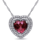 2 CT TGW Rhodolite and 1/4 CT TW Diamond Heart Pendant with Chain in 14K
White Gold