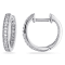 1/4 CT TW Inside Outside Diamond Hoop Earrings in 14k White Gold  Gold