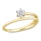 Diamond Accent Floral Promise Ring in 18K Yellow Gold Over Sterling Silver