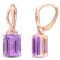 6 1/3 CT TGW Rose de France and White Topaz Earrings in Rose Plated
Sterling Silver