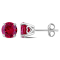 3 1/4 CT TGW Created Ruby Stud Earrings in Sterling Silver