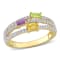 5/8 CTW Multi-Gemstone Ring in Yellow Plated Sterling Silver