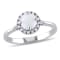 1/2 CT TGW Opal and 1/10 CT TW Diamond Halo Ring in Sterling Silver