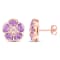 3 1/6 CT TGW Amethyst and White Topaz Stud Earrings in 18K Rose Gold
Over Sterling Silver