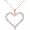2 2/5 CT DEW Created Moissanite Heart Pendant with Chain in Rose Plated
Sterling Silver
