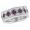 1 3/8 CT TGW Created Ruby and Created White Sapphire Ring Set in
Sterling Silver with BlacK Rhodium