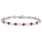 13 1/2 CT TGW Created Ruby and Created White Sapphire Tennis Bracelet in
Sterling Silver