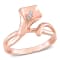 Diamond Calla Lily Ring in 18K Rose Gold Over Sterling Silver