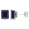 5 7/8 CT TGW Octagon Created Blue Sapphire Stud Earrings in Sterling Silver
