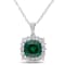 2 3/8 CT TGW Multi-Gemstones and Diamond Accent Pendant with Chain in
Sterling Silver