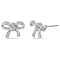 Diamond Bow Stud Earrings in 10k White Gold