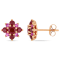 1 3/4 CT TGW Ruby and Pink Sapphire Clustered Star Stud Earrings in 14K
Rose Gold