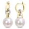 11-12MM Freshwater Cultured Pearl and 1/10 CT TW Diamond Earrings in 14K
2-Tone Gold