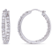 3-1/2ctw Created White Sapphire Inside-Outside Hoop Earrings in Sterling Silver