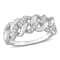 1/4 CT TDW Diamond Oval Link Ring in Sterling Silver