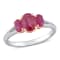 1 1/2 CT TGW Ruby and 1/6 CT TW Diamond 3-stone Ring in 2-tone 14K White
& Rose Gold