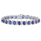 13 1/5 CT TGW Created Blue Sapphire and Diamond Accent S-Link Bracelet
in Sterling Silver