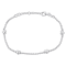 Heart Charm Station Bracelet in Sterling Silver