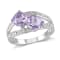 2 CTW Rose De France and Diamond Accent Split Ring in Sterling Silver