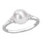 7.5-8MM Freshwater Cultured Pearl and 1/10 CT TGW White Cubic Zirconia
Ring in Sterling Silver