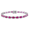 16 1/2 CT TGW Created Ruby Bracelet in Sterling Silver