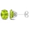 3 4/5 CT TGW Oval Peridot Stud Earrings in Sterling Silver