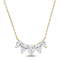5 2/5 CT TGW Created White Sapphire Necklace in Yellow Silver