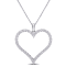 1 1/4 CT TGW Lab Grown Diamond Heart Pendant with Chain in 14K White Gold